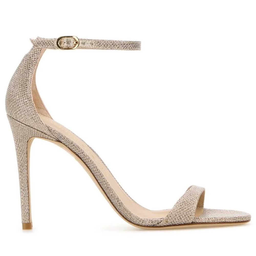 Stuart Weitzman Sandal Nudist Platinum Noir size 6